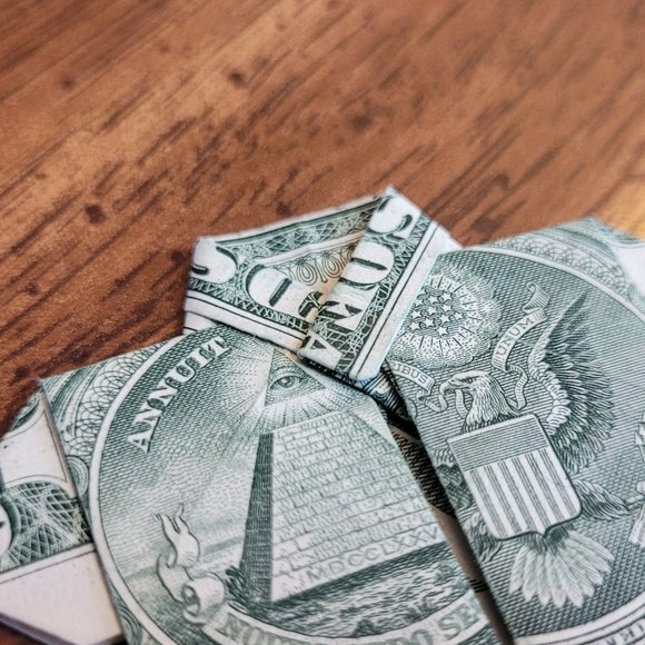 ORIGAMI SHIRT - Handmade DOLLAR Gift Art $1 Bill New Uncirculated Money - Picture 3 of 4